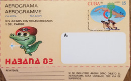 O) 1982 CUBA, CARIBBEAN, XIV CENTRAL AMERICAN AND CARIBBEAN GAMES, AEROGRAM, UNUSED - Covers & Documents