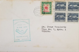 O) 1952 CUBA, CARIBBEAN, COMMUNICATIONS PALACE, BUILDING, CHRISTMAS 1952, POINSETTIA, INTERNAL SERVICE, XF - Brieven En Documenten