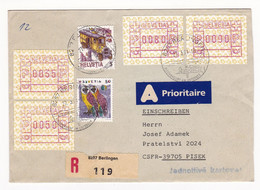 Lettre Einschreiben Berlingen Suisse Písek République Tchèque Česká Republika - Timbres D'automates