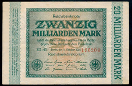 Pick118c  Ro115e  DEU-137c - 20  Milliard Mark 1923 ** VF ** - 20 Mrd. Mark