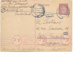 SH 1005. EP Allemand Mi P  AUSCHWITZ (OBERSHLES) 16.8.44 - Du Lager BÜCHENWALD V.IXELLES (B)- Censure Auschwitz - Briefe U. Dokumente