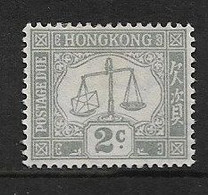 HONG KONG 1938 2c POSTAGE DUE SG D6 MOUNTED MINT Cat £7 - Impuestos