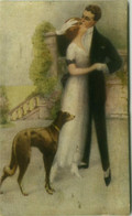 MONESTIER SIGNED 1910s POSTCARD - COUPLE & DOG - N.882  (BG1903) - Monestier, C.