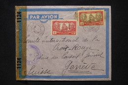 NOUVELLE CALÉDONIE - Enveloppe Croix Rouge De Nouméa Pour La Suisse En 1943 Avec Contrôle Postal - L 104035 - Briefe U. Dokumente