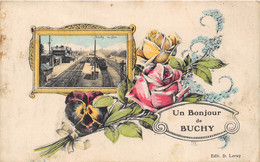 76-BUCHY-UN BONJOUR DE BUCHY - LA GARE - Buchy
