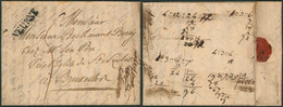 Précurseur - LAC Datée De Furnes (1821) + Obl Linéaire Noire VEURNE Port "3" > Bruxelles Près De L'église St-Nicolas - 1815-1830 (Dutch Period)