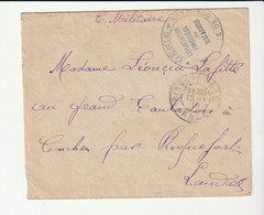 Lettre En Franchise Militaire Avec Cachet "Génie, Exploitation Forestière De Biscarrosse, Chefferie De Bordeaux"1916 - Storia Postale