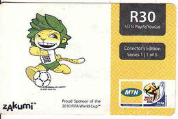 Afrique Du Sud, MTN, FIFA World Cup 2010, Football - Soccer, Zakumi, Sponsor Of The 2010 FIFA World Cup, Airtime Voucher - Afrique Du Sud