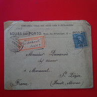 LETTRE RECOMMANDE AGUAS DO PORTO RUA DO PRINCIPE POUR ST DIZIER 1908 - Cartas & Documentos