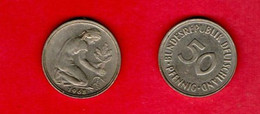 GERMANY FRG, 1968-1971, Circulated Coin , 50 Pfennig,  Reeded Edge,  My Scannr. C3949 - 50 Pfennig