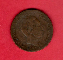 SPAIN, 1877, 10 Centimos, Alphonso XIII, My Scannr. C3964 - Monnaies Provinciales