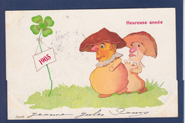 CPA Champignon Mushroom Circulé Position Humaine Humanisé Année 1905 - Mushrooms