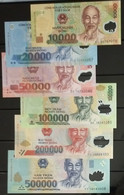 Full Set Of 6 Vietnam Viet Nam 10000, 20000, 50000,100000, 200000 & 500000 Dong UNC Polymer Banknotes P119-124 /2 Images - Viêt-Nam