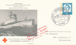 HELGOLAND  -  1963  , 15 Pf.   Luther  -  Seenotkreuzer Hermann Apelt -  Privatpostkarte  PP 31 / B2 / 003 - Private Postcards - Used