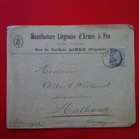 LETTRE LIEGE MANUFACTURE LIEGEOISE D ARMES A FEU POUR MULHOUSE 1900 - 1893-1900 Schmaler Bart