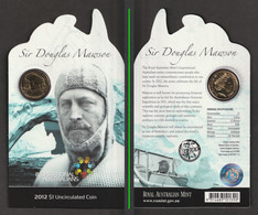 AUSTRALIA 2012 Sir Douglas Mawson AUD1.00: Single Coin (in Pack) BRILLIANT UNCIRCULATED - Mint Sets & Proof Sets