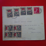 LETTRE BRUXELLES CACHET OBERKOMMANDO DER WEHRMACHT CENSURE POUR TROYES FRANCE OCCUPEE 1941 - Guerra '40-'45 (Storia Postale)