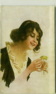 MONESTIER SIGNED 1910s POSTCARD - WOMAN & DAISY - N.250/5 - UFFICIO POSTA MILITARE DIVISIONE  (BG1908) - Monestier, C.