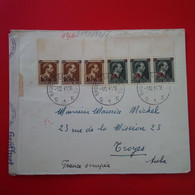 LETTRE BRUXELLES CACHET OBERKOMMANDO DER WEHRMACHT CENSURE POUR TROYES FRANCE OCCUPEE 1941 BANDE SURCHARGE - WW II (Covers & Documents)