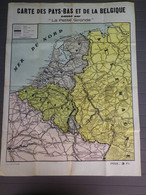 CARTE DES PAYS BAS ET DE LA BELGIQUE EDITÉE PAR LE JOURNAL " LA PETITE GIRONDE " - LIGNE DE DEFENSE BELGE WW2 - Documenti