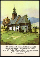 F2833 - Lauterbach Kirche - Aquarell Willy Becker - Verlag Max Müller Karl Marx Stadt - Marienberg