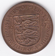 Jersey , 1/12 Shilling 1947. George VI , Bronze , KM# 18 - Jersey
