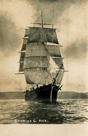 CHARLES G. RICE * Carte Photo * Bateau Voilier Goëlette * 2 Ou 3 Mâts * Charles G. Rice - Sailing Vessels