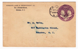 Lettre Entier Postal Hoboken Land & Improvement CO New Jersey United States Of América Postage Two Cents 1492-1892 - 1901-20