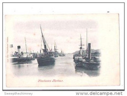 SUSSEX NEWHAVEN HARBOUR PADDLESTEAMER  PADDLE STEAMER MOORED & FISHING BOATS PRINTED CARD - Sonstige & Ohne Zuordnung