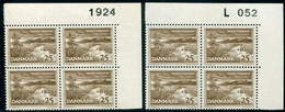 DENMARK 1964 Nature Protection Both Papers In Blocks Of 4 With Control Number MNH / **. Michel 425x,y - Nuovi