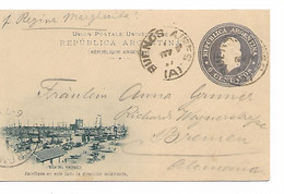 REF4790/ Argentina Postal Stationery Illustrated C. Buenos Aires 1897 > Germany Bremen Arrival Cancellation - Briefe U. Dokumente