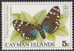 Cayman Islands 1977 MNH Sc #386 5c Composia Fidelissima Butterflies - Iles Caïmans