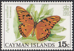 Cayman Islands 1977 MNH Sc #389 15c Agraulis Vanillae Butterflies - Iles Caïmans