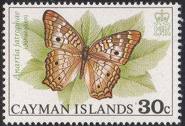 Cayman Islands 1977 MNH Sc #391 30c Anartia Jatrophae Butterflies - Iles Caïmans