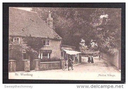 The Post Office At Findon Village + DRAPERS SHOPFRONT MAN WITH A BIKE BICYCLE Nr. Worthing West Sussex - Other & Unclassified