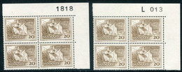 DENMARK 1962 Nature Protection Both Papers In Blocks Of 4 With Control Number MNH / **. Michel 408x,y - Neufs