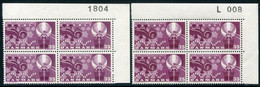 DENMARK 1962 Carstensen 150th Anniversary Both Papers In Blocks Of 4 With Control Number MNH / **. Michel 407x,y - Neufs