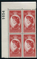 DENMARK 1960 Queen Ingrid Girl Guides Jubilee In Block Of 4 With Control Number MNH / **. Michel 387 - Nuovi