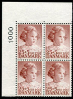 DENMARK 1950 Danish Children's Aid In Block Of 4 With Control Number MNH / **. Michel 322 - Unused Stamps
