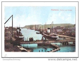 RAPHAEL TUCK AQUAGRAPH NEWHAVEN HARBOUR PADDLESTEAMER  PADDLE STEAMER BOAT MOORED & DISTANT FISHING BOATS PRINTED CARD - Autres & Non Classés