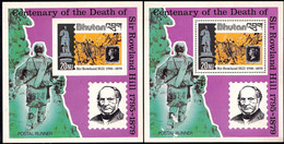 PENNY BLACK & SIR ROWLAND HILL-BIRTH CENTENARY-IMPERF & PERF MS-BHUTAN-SCARCE- MNH- ABHTMS-63 - Bhoutan