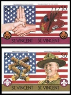 ST.VINCENT 1986 Scouting Star And Stripes Flags Se-t IMPERF.PAIRS:2 (from Sheetlets) USA-related - Timbres