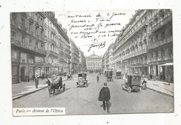 Cp , Métier , POLICE , Agent De Police , 75 ,PARIS , Avenue De L'Opéra , Automobiles , Attelage ,écrite 1915 - Politie-Rijkswacht