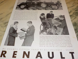 ANCIENNE PUBLICITE AUTOMOBILE RENAULT  1930 - Voitures