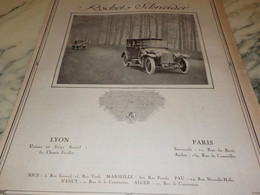 ANCIENNE PUBLICITE VOITURE DE QUALITE  ROCHET SCHNEIDER  1920 - Voitures