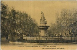 D 83.  BARJOLS.  CARTE TOILE. FONTAINE RAYNOUARD  RECUBERT SCULPTEUR AN 1915 - Barjols