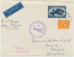 NIEDERLANDE 1957 Erstflug Der KLM Selt. Flugpost-Aufkleber!! AMSTERDAM - BELGRAD - Airmail