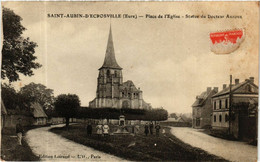 CPA AK St-AUBIN D'ECROSVILLE - Place De L'Église (478311) - Saint-Aubin-d'Ecrosville