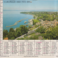 ALMANACH DU FACTEUR Calendrier Des Postes 1981, Seine-Maritime, ROUEN, Sotteville, Gd Quevilly,  Carton Souple, 2 Photos - Grand Format : 1981-90