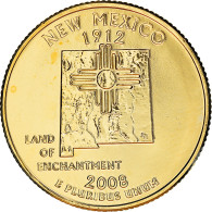 Monnaie, États-Unis, New Mexico, Quarter, 2008, U.S. Mint, Dahlonega, Golden - 2010-...: National Parks